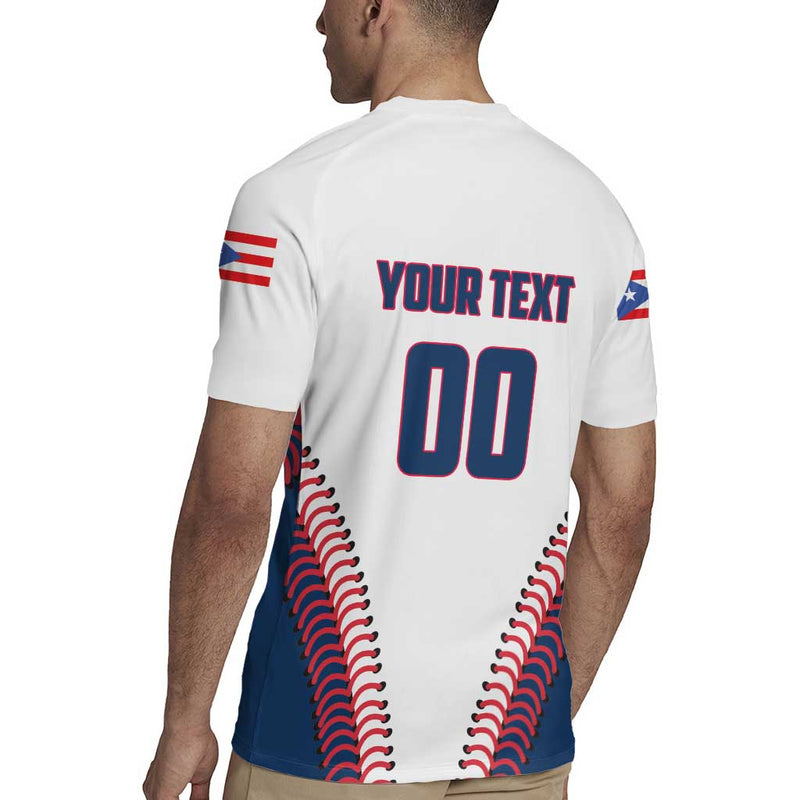 Custom Baseball Puerto Rico 2025 Team Rubio Retro Style Rugby Jersey