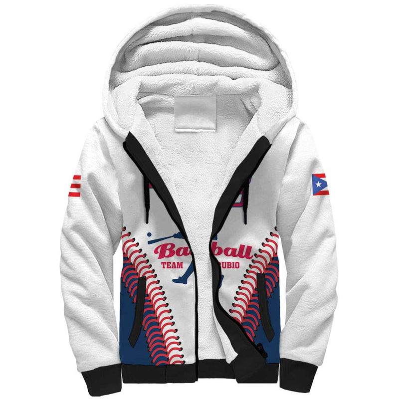 Custom Baseball Puerto Rico 2025 Team Rubio Retro Style Sherpa Hoodie