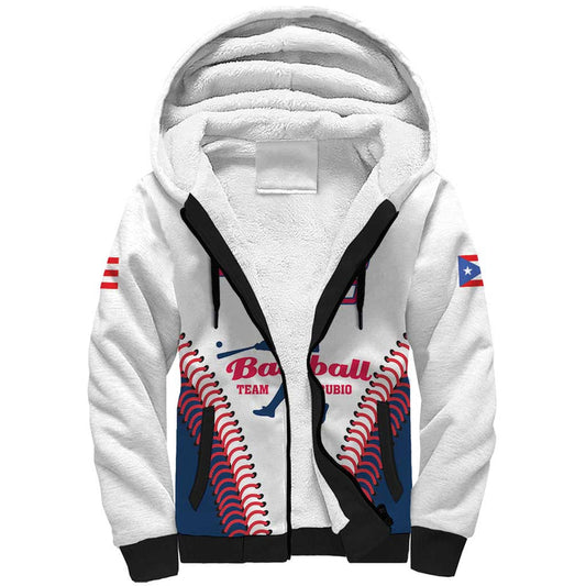 Custom Baseball Puerto Rico 2025 Team Rubio Retro Style Sherpa Hoodie