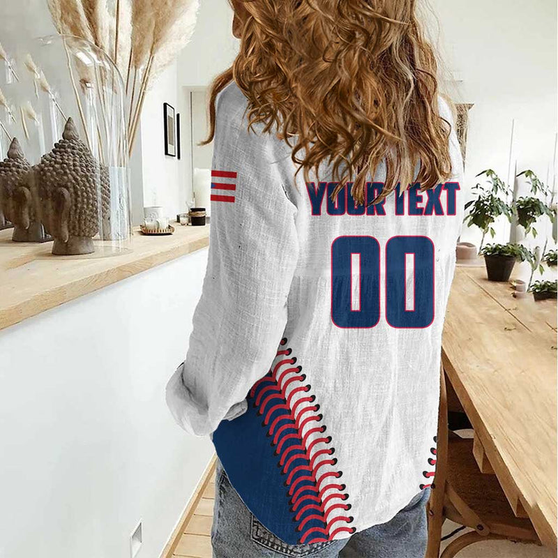 Custom Baseball Puerto Rico 2025 Team Rubio Retro Style Women Casual Shirt