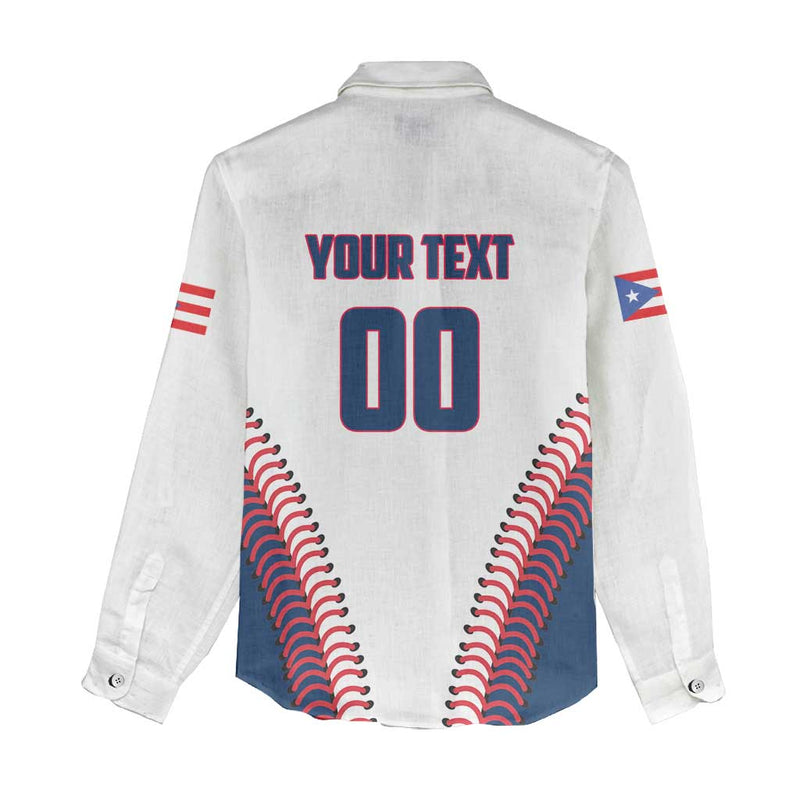Custom Baseball Puerto Rico 2025 Team Rubio Retro Style Women Casual Shirt