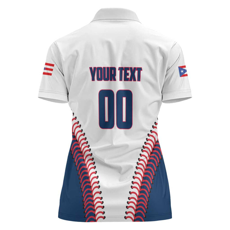 Custom Baseball Puerto Rico 2025 Team Rubio Retro Style Women Polo Shirt