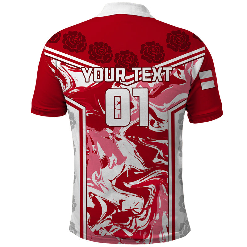 Custom England Rugby The Red Rose Come On 2023 World Cup Polo Shirt