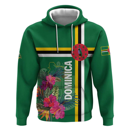 Custom Dominica Waitukubuli Tropical Flower Hoodie