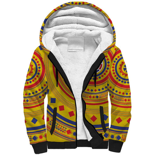 Custom Colombia Football Sporty Vueltiao Hat Sherpa Hoodie