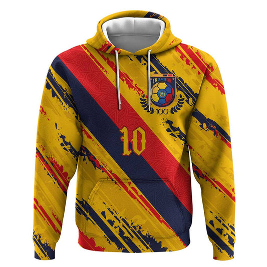 Custom Ecuador Football Hoodie La Tricolor-100th Anniversary