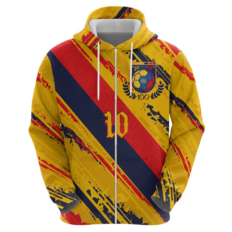 Custom Ecuador Football Hoodie La Tricolor-100th Anniversary