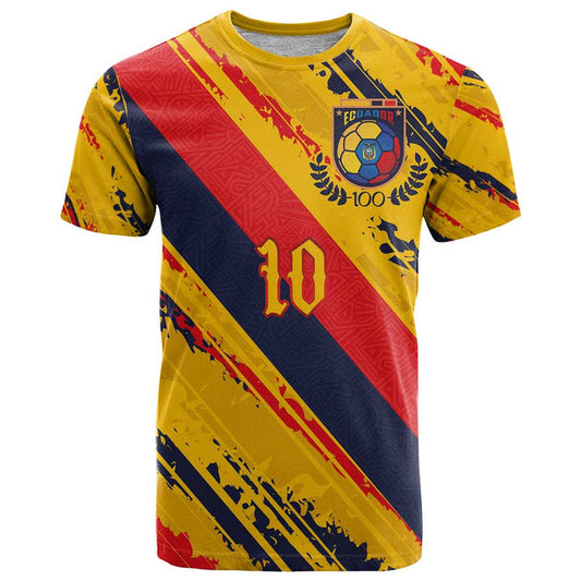 Custom Ecuador Football T Shirt La Tricolor-100th Anniversary