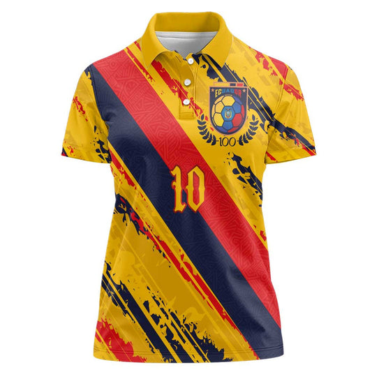 Custom Ecuador Football Women Polo Shirt La Tricolor-100th Anniversary
