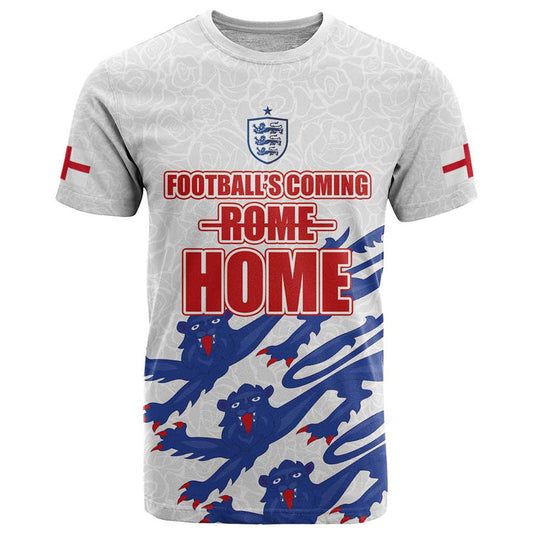 Custom England Football 2024 Road to The Champion Football&#39;s Coming Home T Shirt