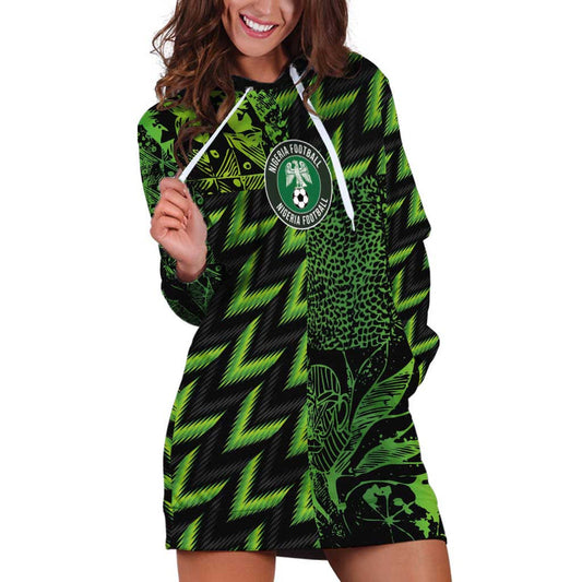 Custom Nigeria Football Super Eagles Champions Hoodie Dress
