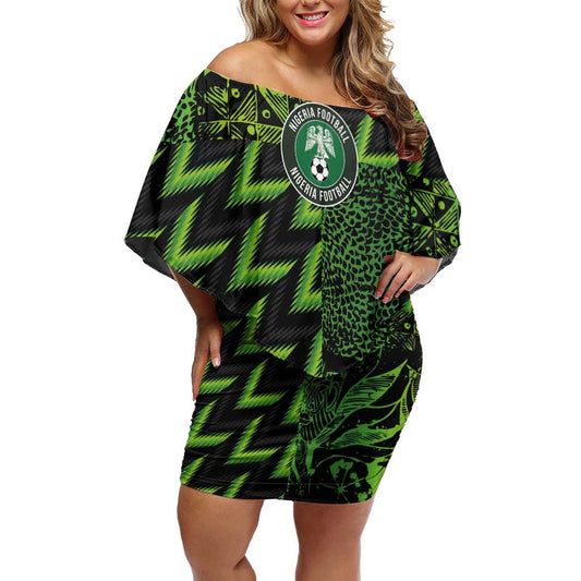 Custom Nigeria Football Super Eagles Champions Off Shoulder Short Dress