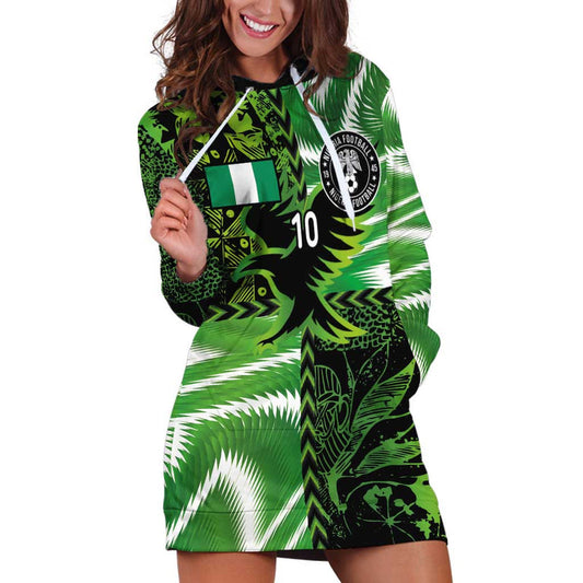 Custom Nigeria Football Super Eagles Spirit Hoodie Dress