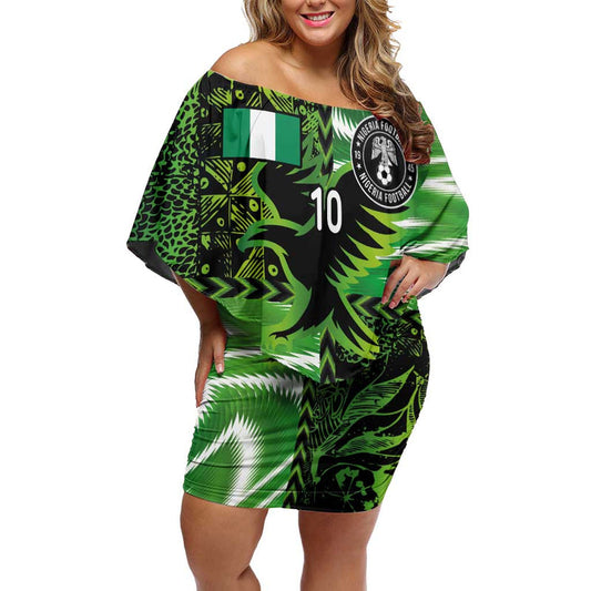 Custom Nigeria Football Super Eagles Spirit Off Shoulder Short Dress