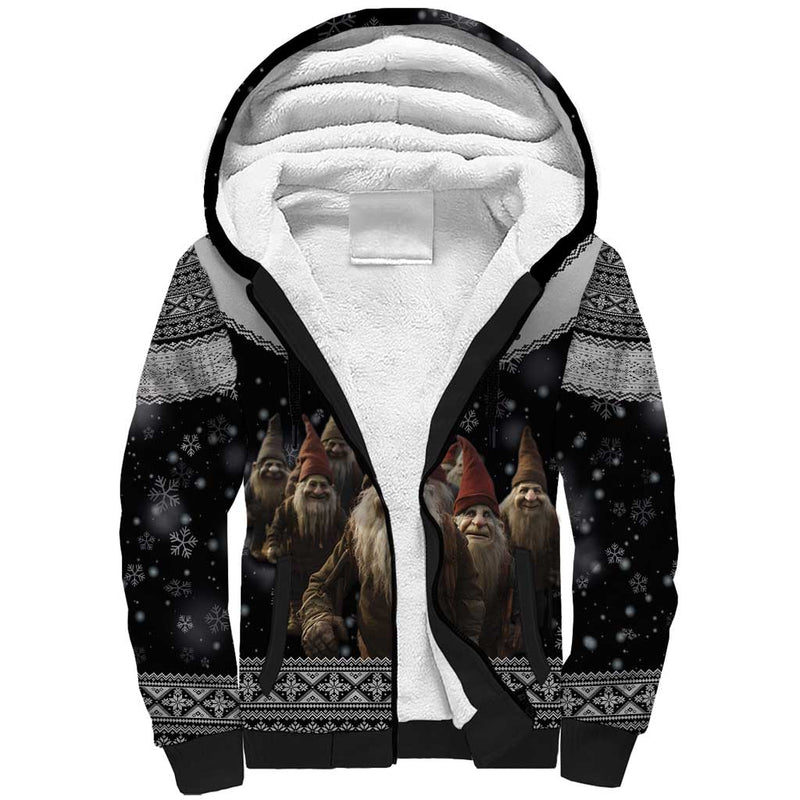 13 Yule Lads Iceland Christmas Jolasveinar and Nordic Traditional Pattern Sherpa Hoodie