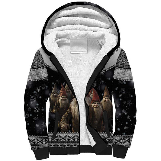 13 Yule Lads Iceland Christmas Jolasveinar and Nordic Traditional Pattern Sherpa Hoodie