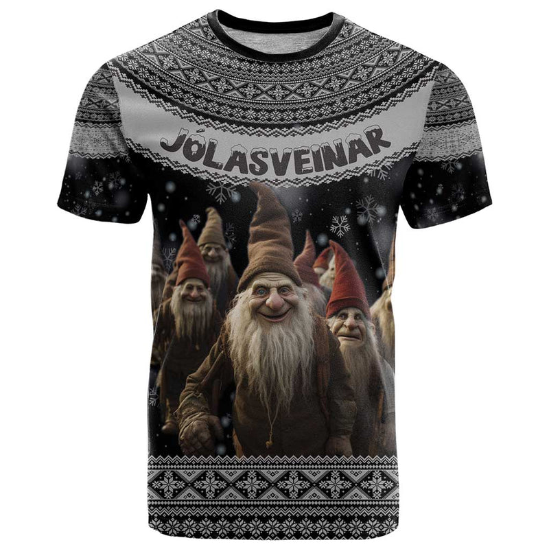 13 Yule Lads Iceland Christmas Jolasveinar and Nordic Traditional Pattern T Shirt