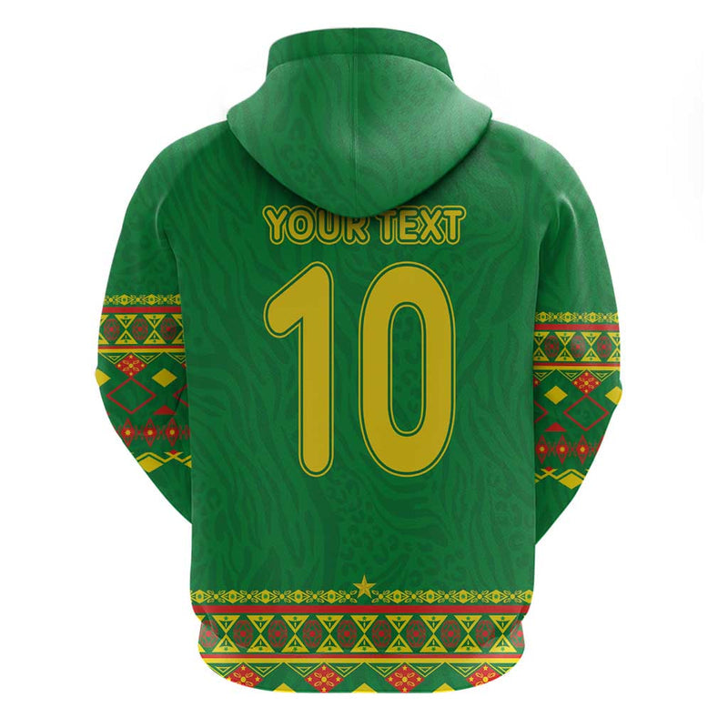 Custom Cameroon Football Tribal Motifs Green Color Hoodie