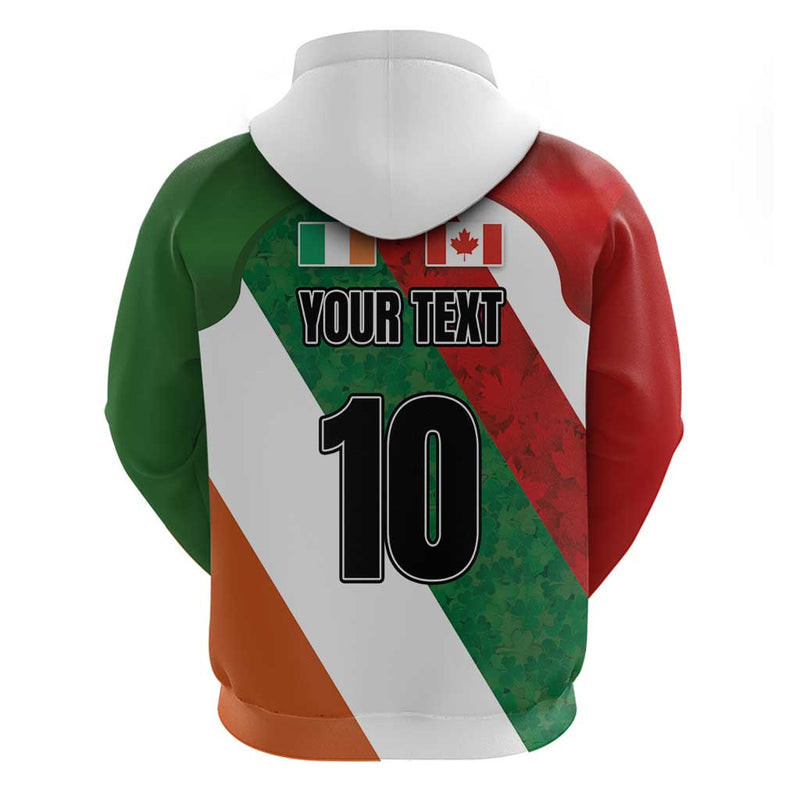 Custom Canada and Ireland Shamrocks and Maple Leaves Hoodie