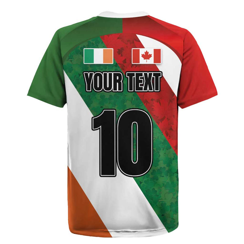Custom Canada And Ireland Shamrocks And Maple Leaves Rugby Jersey