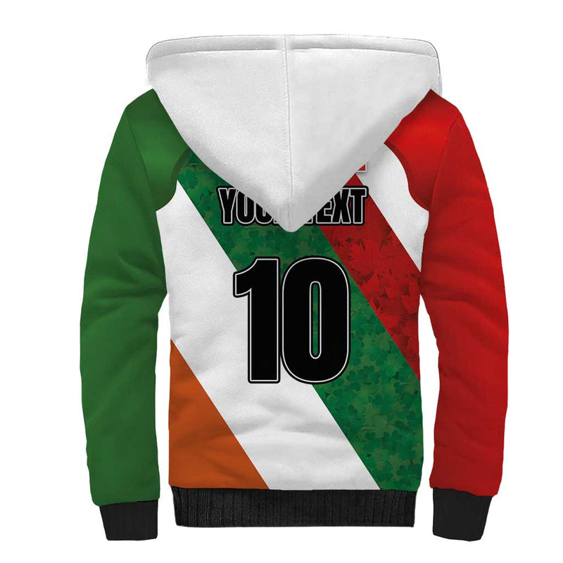Custom Canada and Ireland Shamrocks and Maple Leaves Sherpa Hoodie