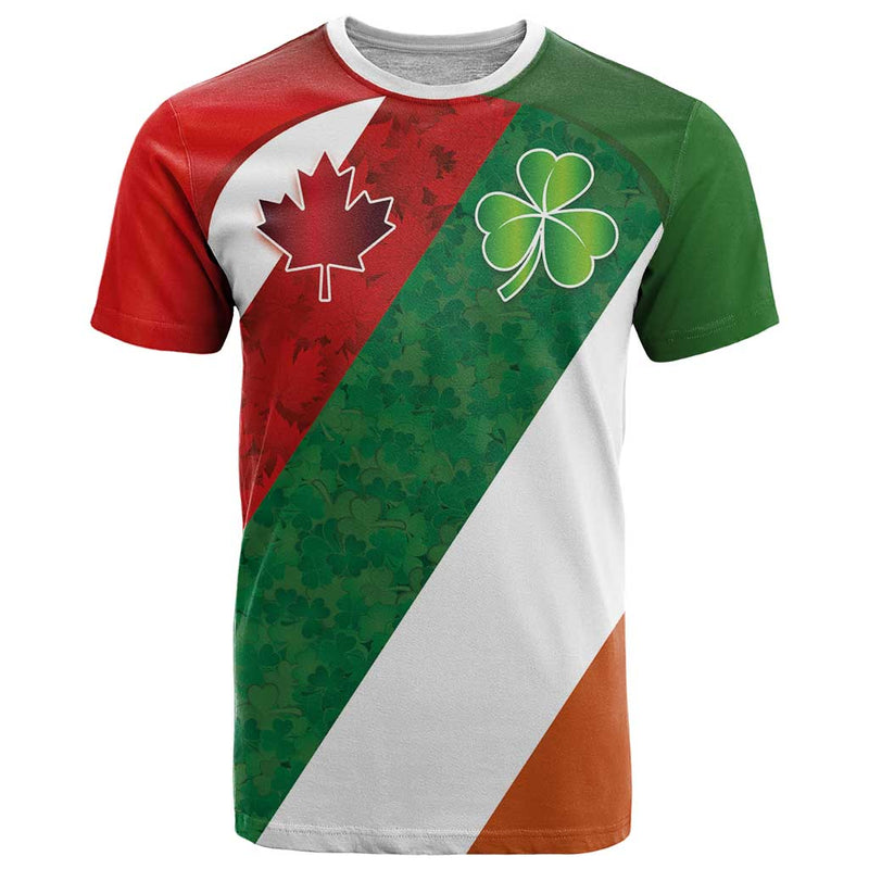 Custom Canada and Ireland Shamrocks and Maple Leaves T Shirt