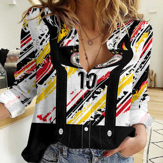 Custom German Football Die Mannschaft-lederhosen Costume Style Women Casual Shirt