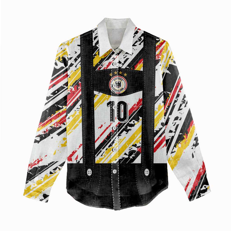 Custom German Football Die Mannschaft-lederhosen Costume Style Women Casual Shirt
