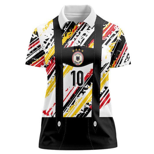 Custom German Football Die Mannschaft-lederhosen Costume Style Women Polo Shirt