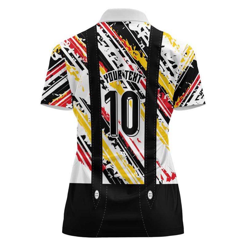 Custom German Football Die Mannschaft-lederhosen Costume Style Women Polo Shirt