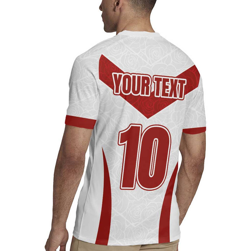 Custom England Rugby-the Red Rose Go Champions Rugby Jersey