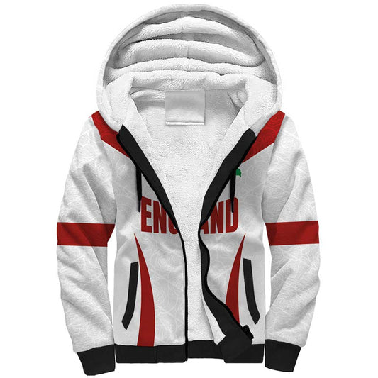 Custom England Rugby-The Red Rose Go Champions Sherpa Hoodie