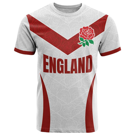 Custom England Rugby-The Red Rose Go Champions T Shirt