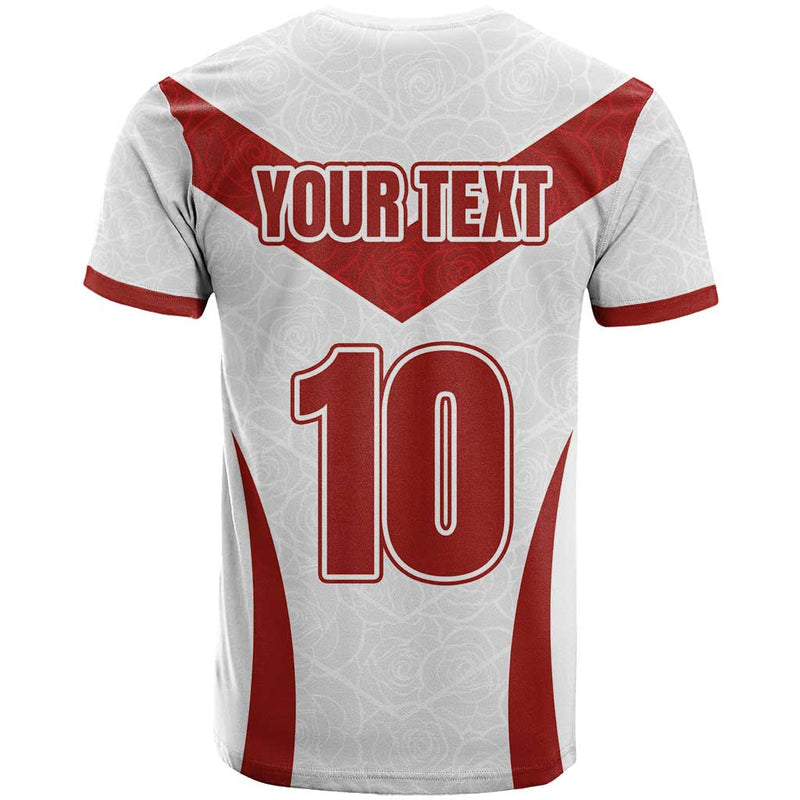 Custom England Rugby-The Red Rose Go Champions T Shirt