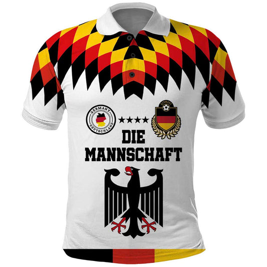 Custom Germany Football 2024 Go Champion Design 90s Style Home Color Polo Shirt