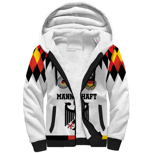Custom Germany Football 2024 Go Champion Design 90s Style Home Color Sherpa Hoodie