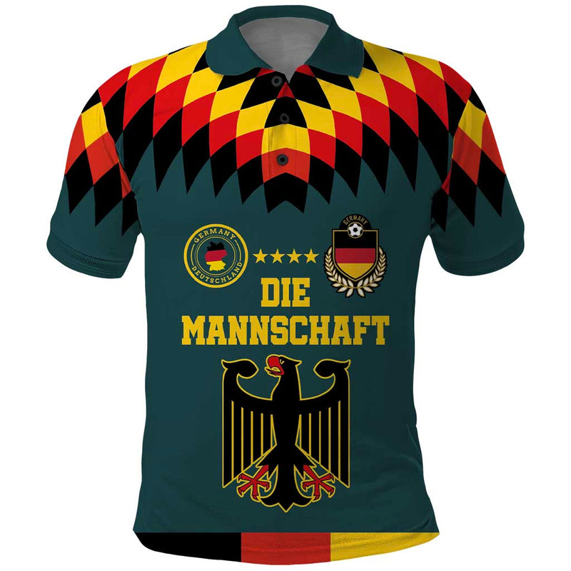 Custom Germany Football 2024 Go Champion Design 90s Style Away Color Polo Shirt