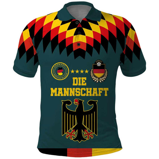 Custom Germany Football 2024 Go Champion Design 90s Style Away Color Polo Shirt