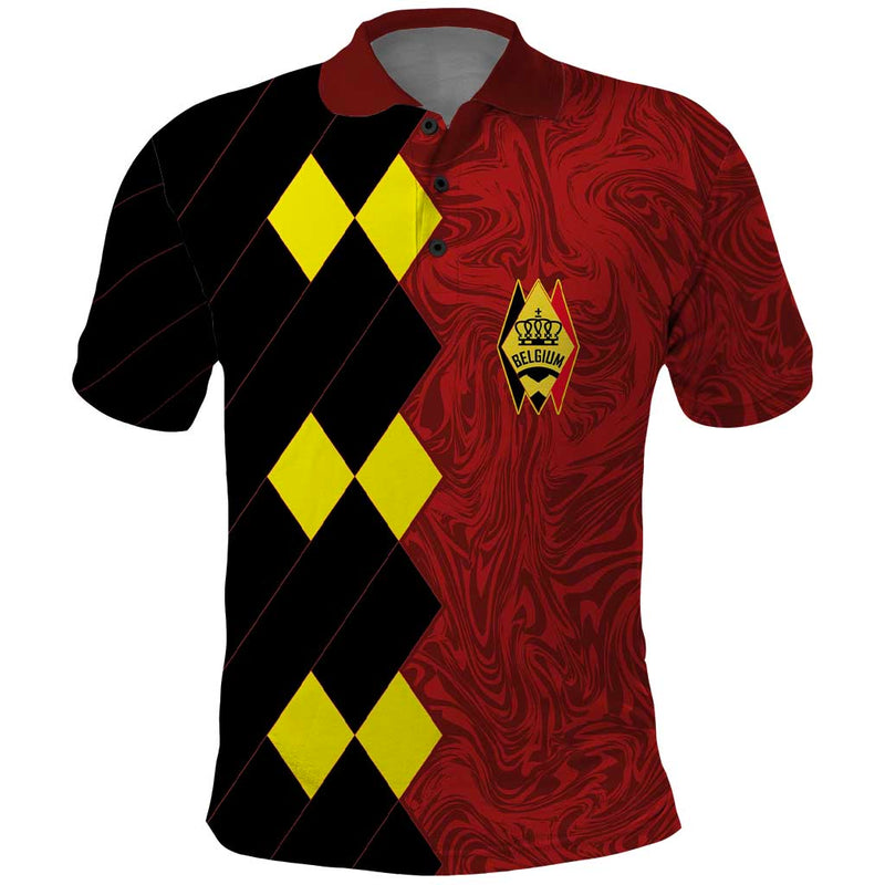 Custom Belgium Football 2024 Go Champion Polo Shirt