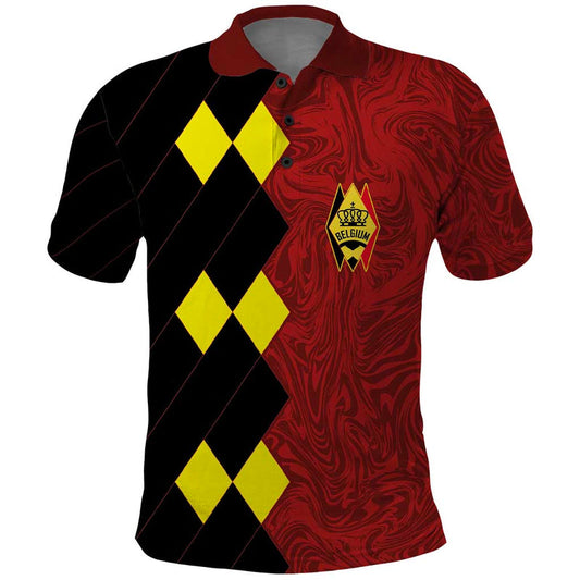 Custom Belgium Football 2024 Go Champion Polo Shirt