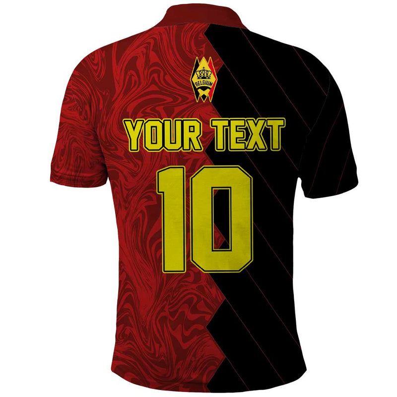 Custom Belgium Football 2024 Go Champion Polo Shirt