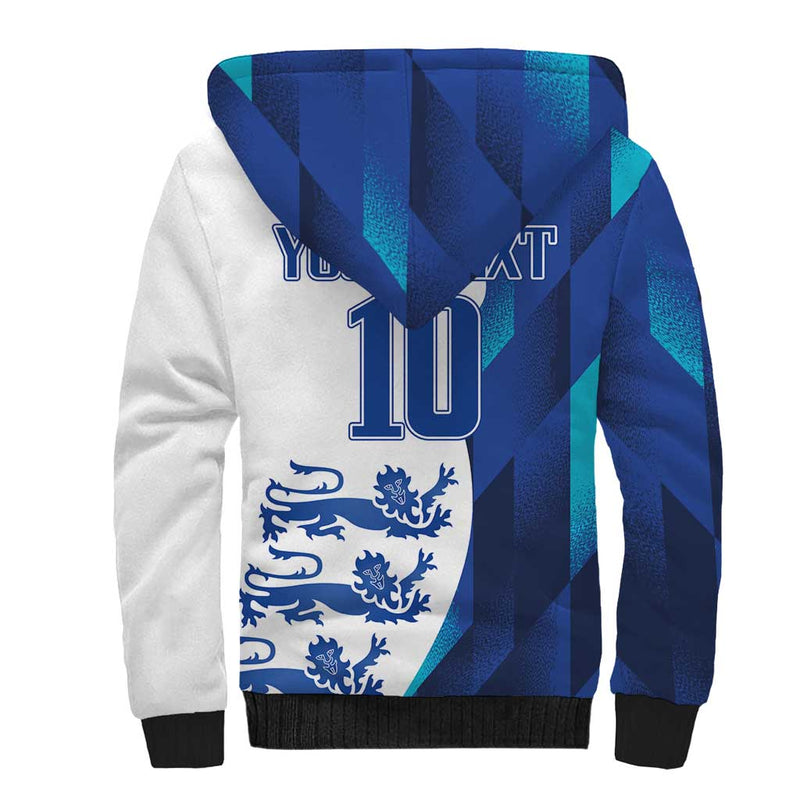 Custom England Football 2024 Go Champion Sherpa Hoodie