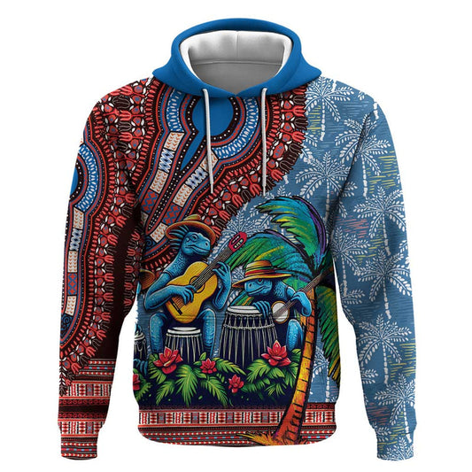 Afro-Caribbean African Dashiki Style with Caribbean Music with Blue Iguanas Hoodie