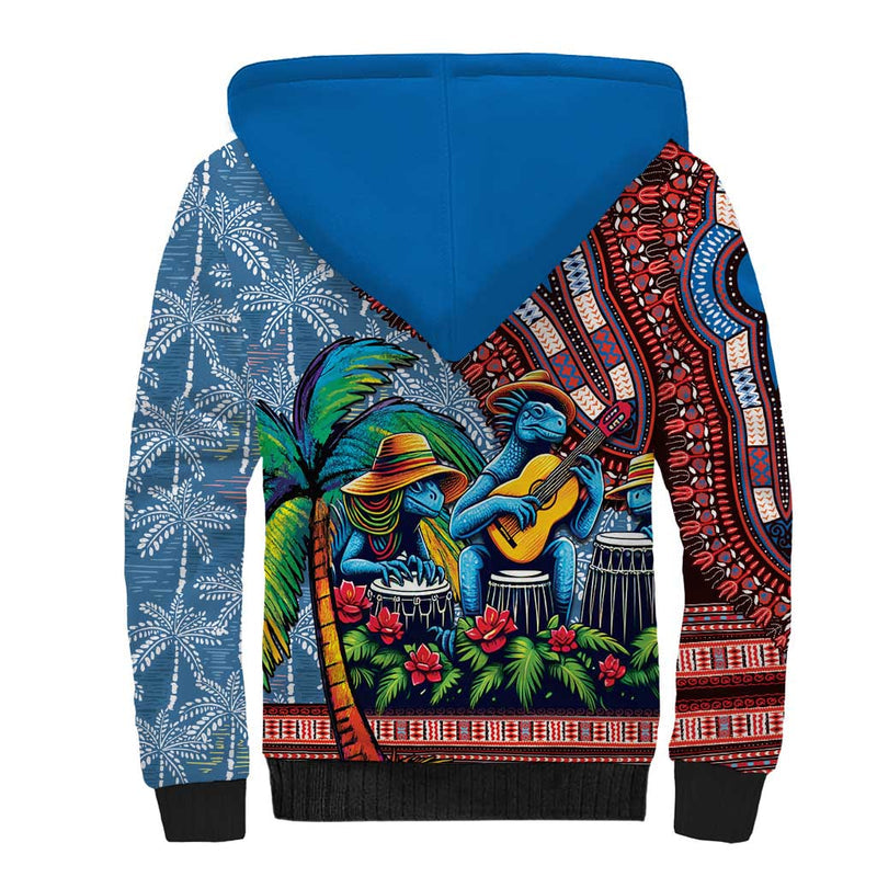 Afro-Caribbean African Dashiki Style with Caribbean Music with Blue Iguanas Sherpa Hoodie