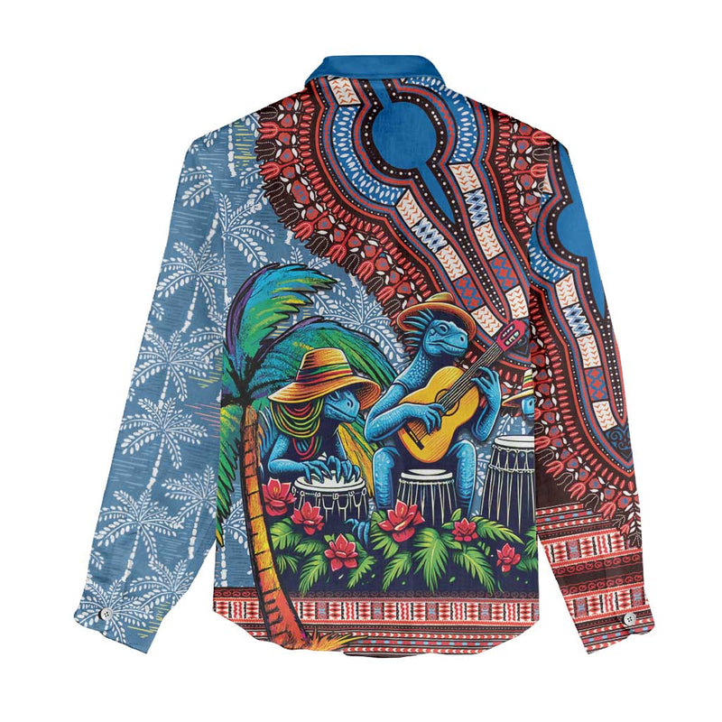 Afro-Caribbean African Dashiki Style with Caribbean Music with Blue Iguanas Women Casual Shirt