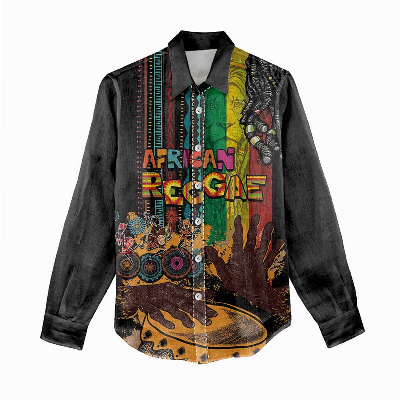 Afro-Caribbean African and Reggae Art Music Women Casual Shirt