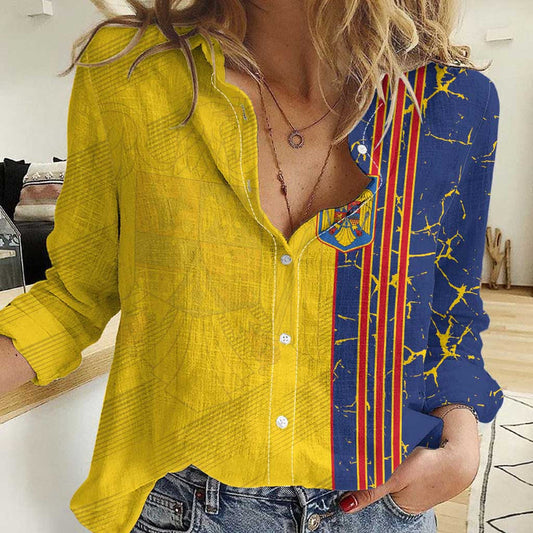 Custom Romania Football 2024 Go Champion Women Casual Shirt