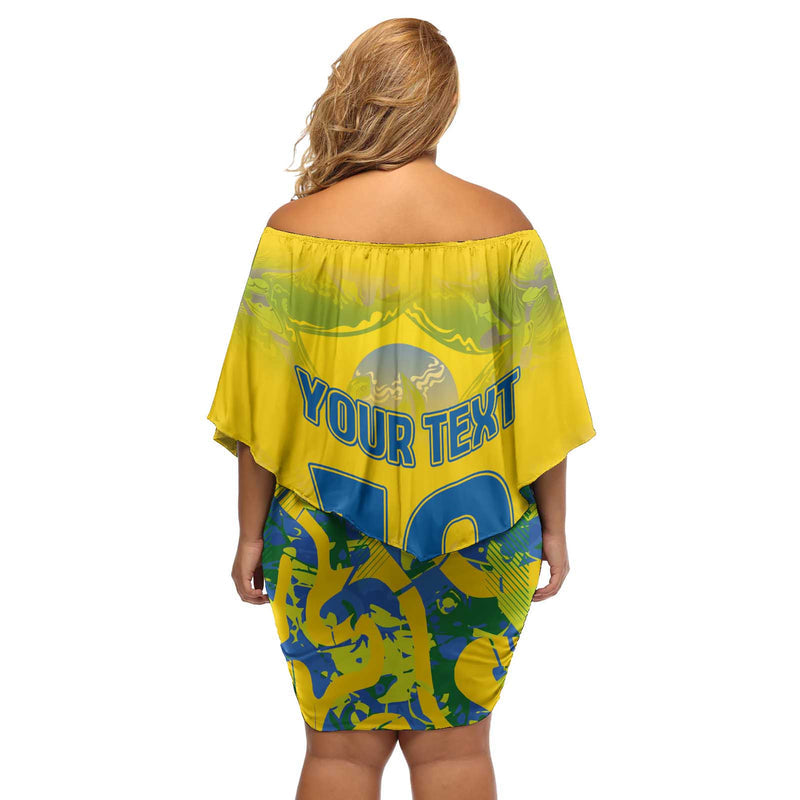 Custom Brazil Football Champion 2024 Off Shoulder Short Dress