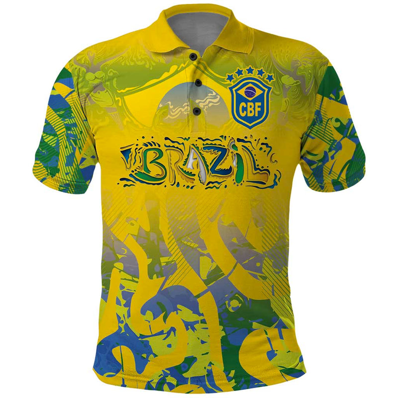 Custom Brazil Football Champion 2024 Polo Shirt