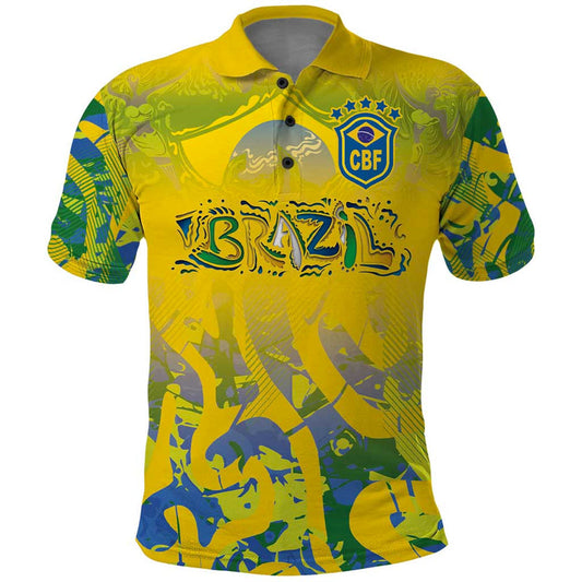 Custom Brazil Football Champion 2024 Polo Shirt